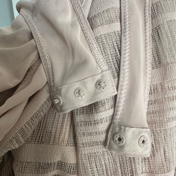 BCBGMAXAZRIA Pink Nude Semi-Sheer Long-sleeve Bodysuit - Picture 13 of 15